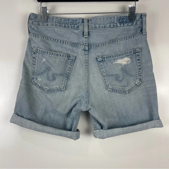 AG Adriano Goldschmied Ex-Boyfriend Distressed Jean Shorts Denim Jorts Size 26 - Picture 2 of 6